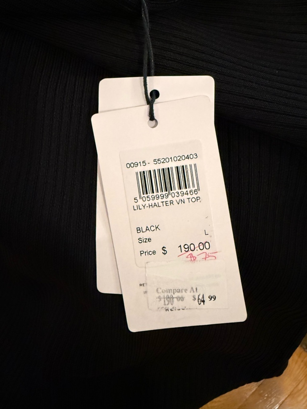NWT Reiss Lily Ribbed Knit Sleeveless Halter Top L - Picture 9 of 10